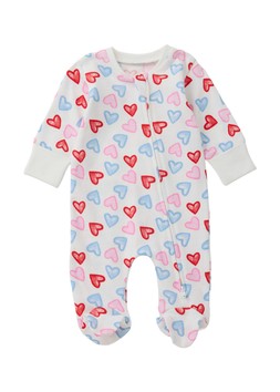 Matalan Baby Multicolour Heart Zipped Sleepsuit £6