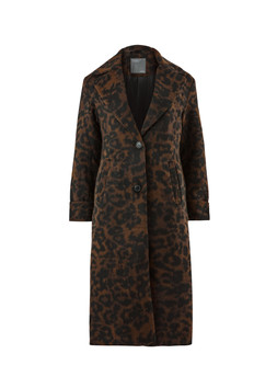 Matalan Brown Animal Print Long Smart Coat £45