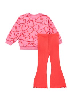 Matalan Girls Pink Heart Sweatshirt & Flare Legging from £12