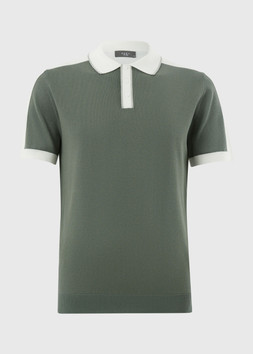 Matalan Green Colour Block Knitted Polo Shirt £18