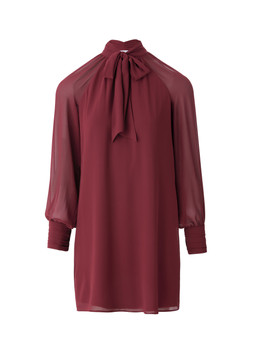Matalan Mini Burgundy Tie Neck Dress £20