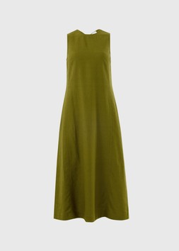 LINEN RICH MIDI SHIFT GREEN £26