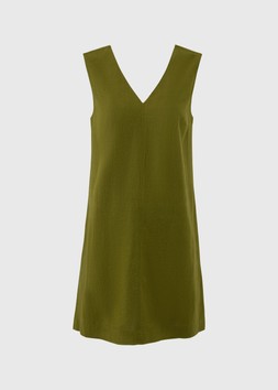 LINEN RICH MINI SHIFT OLIVE £20