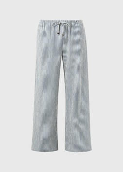 SEERSUCKER STRIPE WIDE BLUWH £22