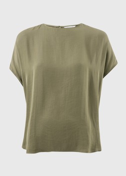 WASHED SATIN TOP COORD GREEN £14