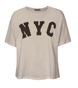 Cream NYC Print T-Shirt and Checked Shorts Pyjama Set, £12.99