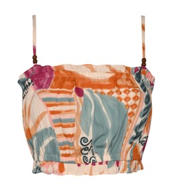 Multicolour Crepe Printed Cropped Cami Top, £17.99