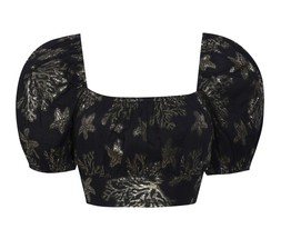 Black Foiled Starfish Embroidered Crop Top £27.99