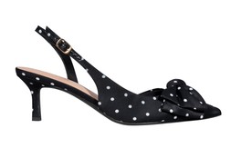 Black Satin Polka Dot Slingback Court Shoes, £33.99 (946924801)