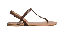 Brown Faux Leather Metal Toe Post Sandals, £15.99
