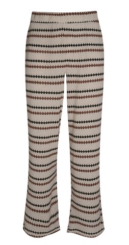 Cream Knitted Multi Stripe Beach Wide Leg Trousers, £24.99 (943732511)