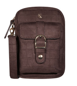 Dark Brown Croc Embossed Buckle Phone Bag £16.99