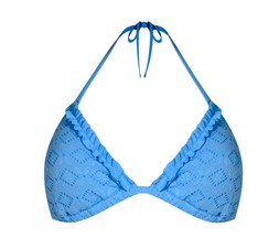 Light Blue Broderie Frill Triangle Bikini Top, £16.99 (942005045)