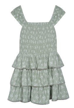 New Look 915 - Girls Green Floral Shirred Rara Mini Dress £24.99 (943867439)