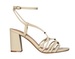 Off White Faux Leather Strappy Hardware Block Heel Sandals, £33.99 (942474412)