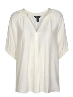 Off White Puff Sleeve V-Neck Blouse, £19.99 (945329012)