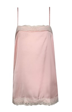 Pink Satin Lace Trim Longline Cami Top, £27.99 (952759573)