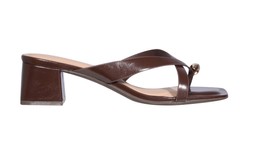 Wide Fit Dark Brown Faux Leather Metal Toe Loop Mule Sandals, £33.99 (947410827)