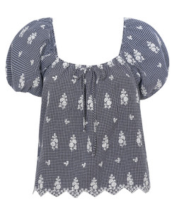 Black Gingham Floral Embroidered Milkmaid Top, New Look, £29.99 (925440209)