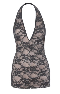 Black Lace Halter Neck Playsuit, £23.99 (932098109)