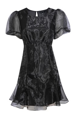 Black Organza Frill Hem Mini Dress, £35.99 (940692601)