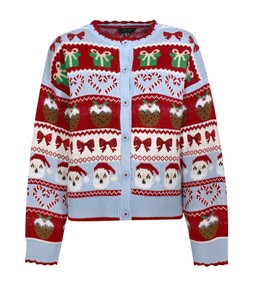 Blue Fairisle Crew Neck Christmas Cardigan, £35.99 (930974849)