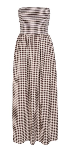 Brown Gingham Check Bandeau Midi Dress, £36.99 (930746529)