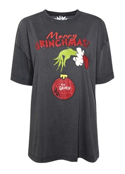Dark Grey Merry Grinchmas Bauble Print T-Shirt, £19.99 (935888403)