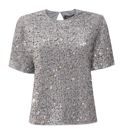 Grey Velvet Sequin Embellished T-Shirt, £25.99 (934203792)