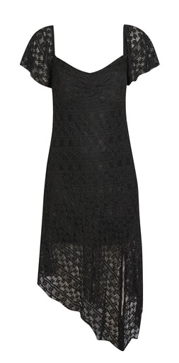 New Look Black Asymmetric Hem Lace Midi Dress £32.99