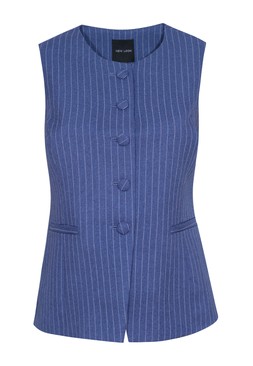 New Look Blue Pinstripe Longline Waistcoat £35.99