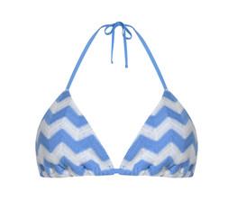 New Look Blue Zigzag Crochet Halterneck Bikini Top £16.99