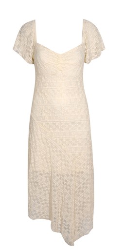 New Look Cream Asymmetric Hem Lace Midi Dress £32.99