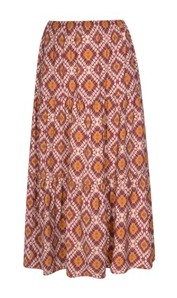New Look Orange Diamond print Tiered Midi Skirt £27.99