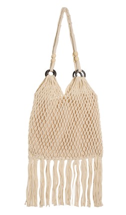 New Look Stone Tasselled Macrame Tote £17.99