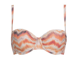 Orange Textured Tie Dye Metallic Print Underwire Bikini Top, £19.99 -921904980
