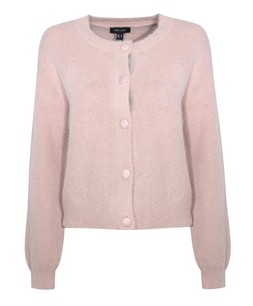 Pink Fluffy Texture Crew Neck Cardigan, £29.99 (924331170)