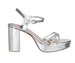 Silver Embellished Block Heel Platform Sandals, £39.99 (935359392)