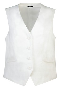 White Linen Co Ord Waistcoat