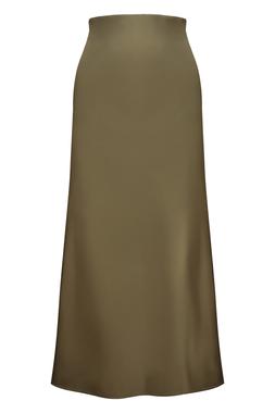 Khaki Bias Midi Skirt