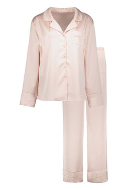 Cream Swarovski Satin PJ Set