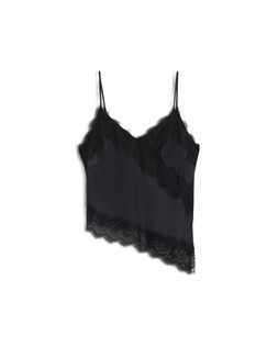Black Satin Lace Mix Cami