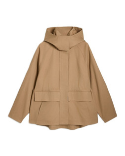Neutral Oversized Funnel Neck Jacket