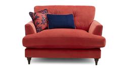DFS Joules Patterdale Cuddler in Navy and Coral Pattern Velvet cut out