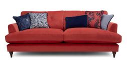 DFS Joules Patterdale four-seater sofa in plain coral velvet