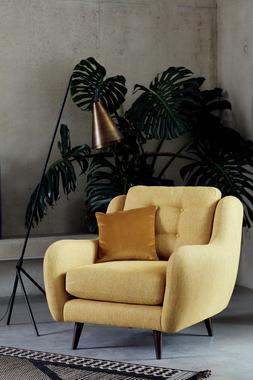 French Connection Camden Armchair in yellow cotton, available exclusively at DFS