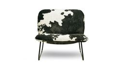 Cherish accent chair in black cow Vegan Accent fabric