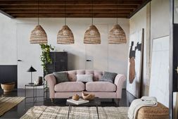 DFS Vegan Cedar three-seater sofa in Blush