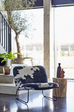 DFS Vegan Nurture accent chair in black cow Vegan Accent fabric