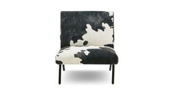 Vegan Nurture accent chair in black cow Vegan Accent fabric